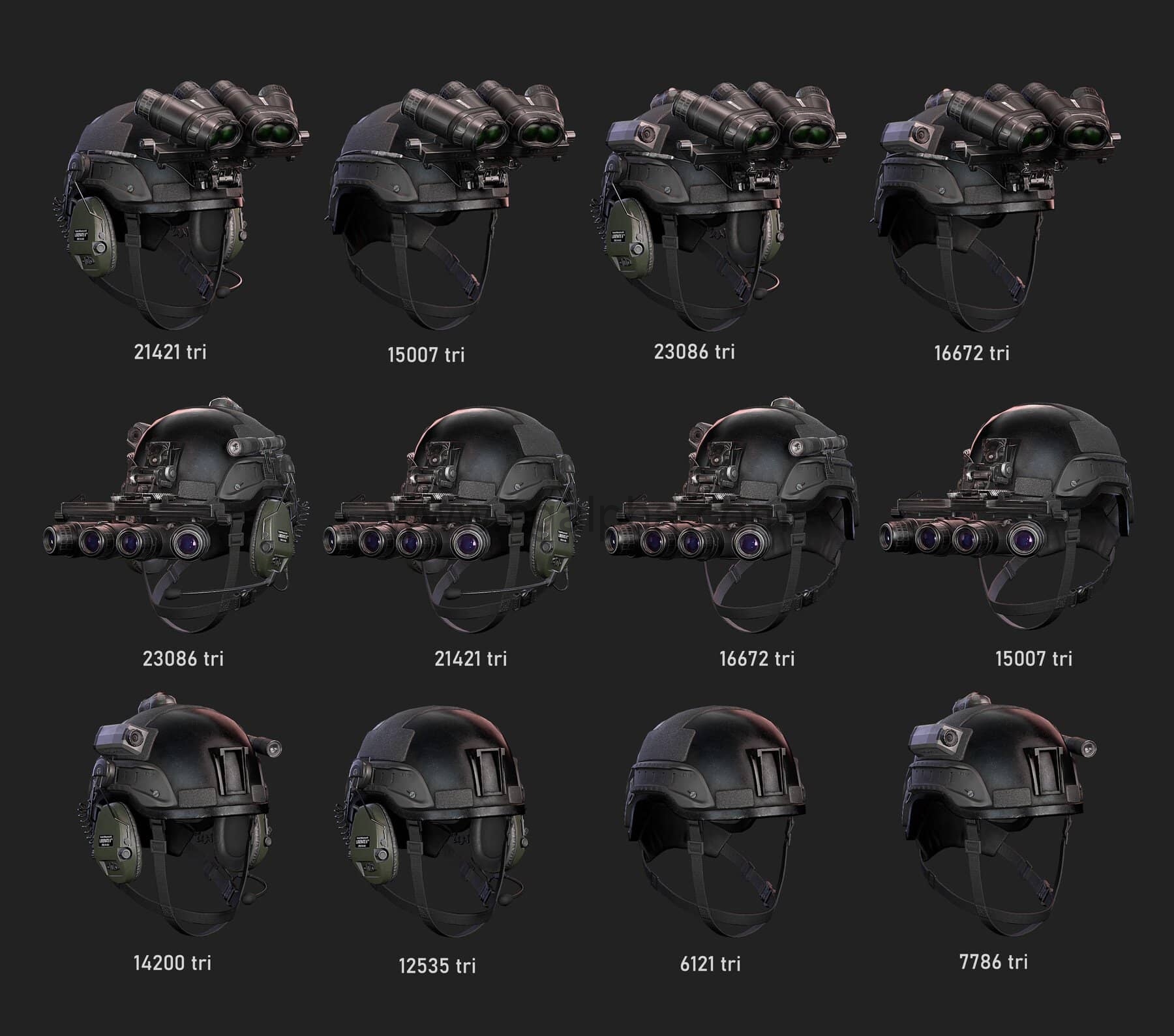 3D写实模型军用头盔包 Military Helmet Pack