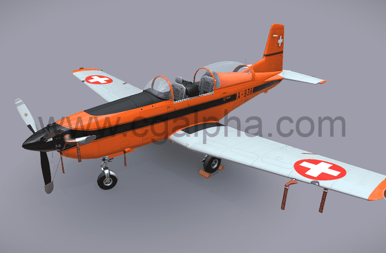 风格化 3D 模型飞机