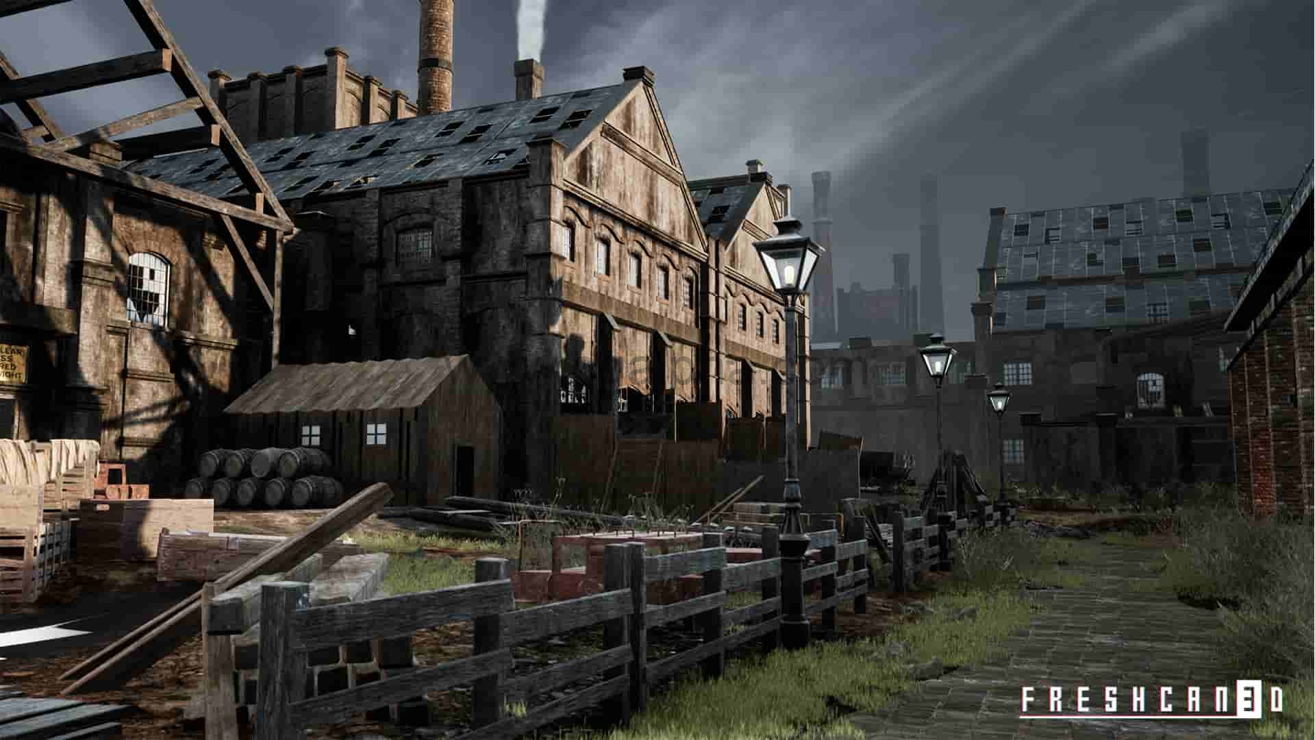 【UE4】破旧工业城市造船厂 Old Industrial City and Shipyard with Factory Interiors