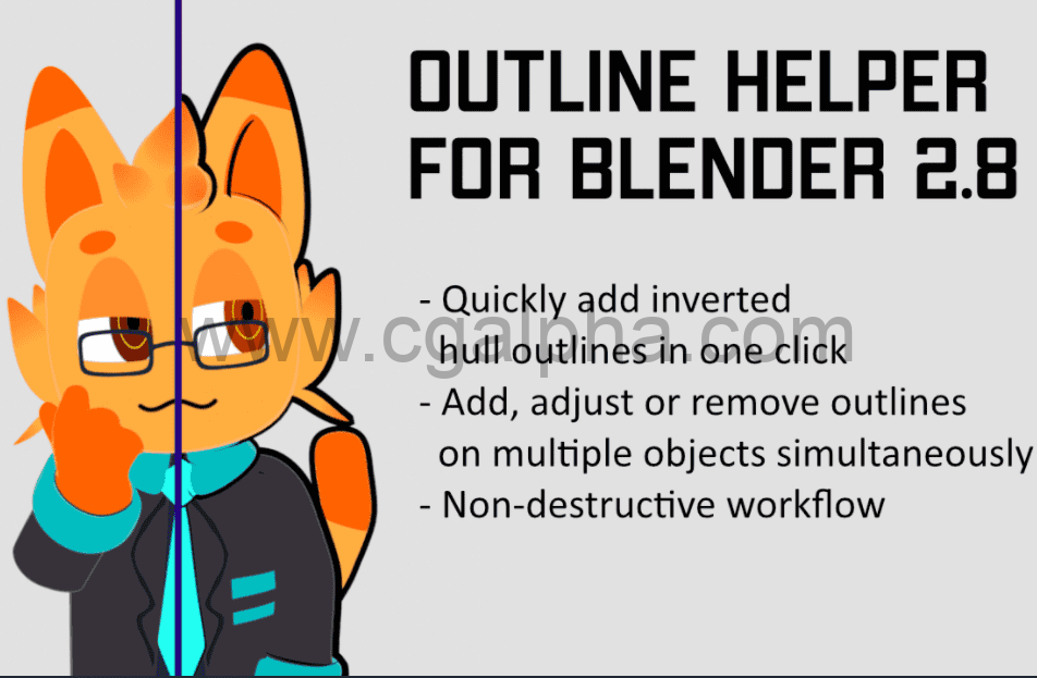 Blender插件 –  轮廓助手Outline Helper for Blender