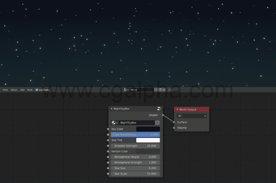 Blender插件 – 星空插件 NightSkyBox