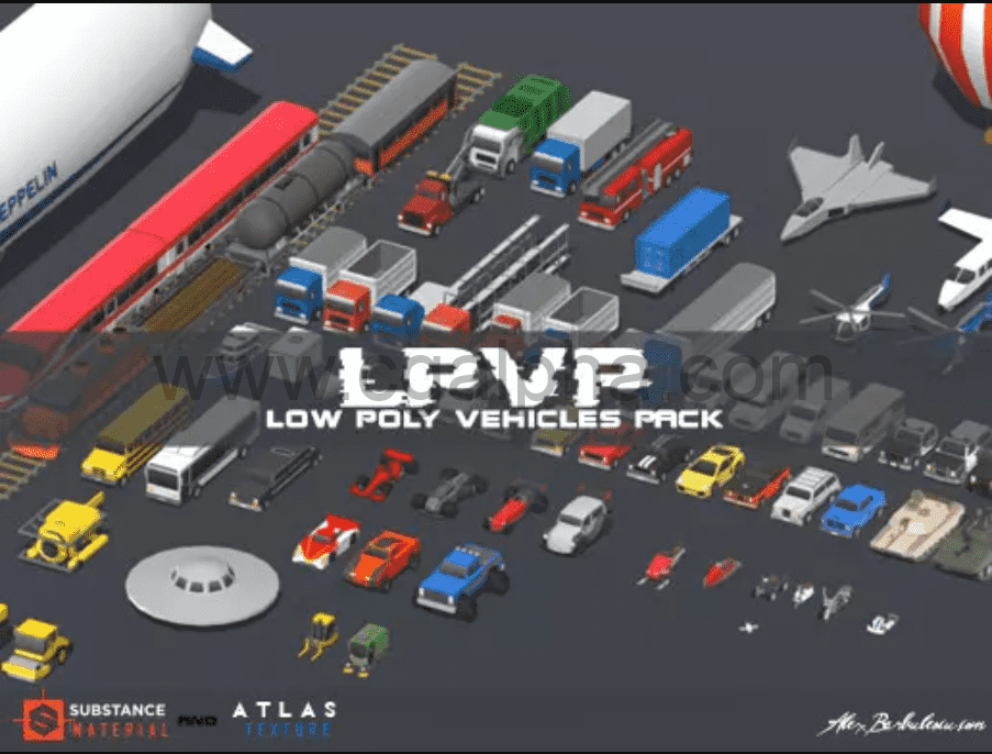 Unity – 低多边形车辆包 LPVP – Low Polygon Vehicles Pack