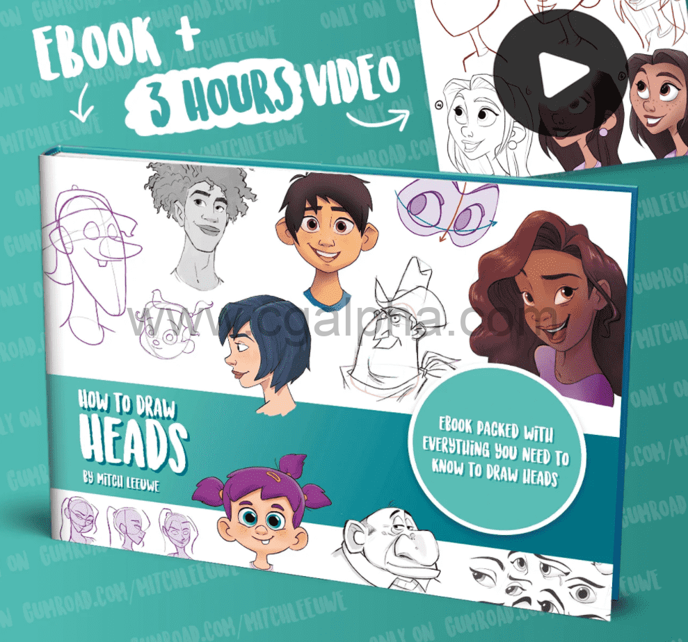 【中文字幕】Photoshop – 迪斯尼风格头像手绘绘画电子书PDF和PS教程