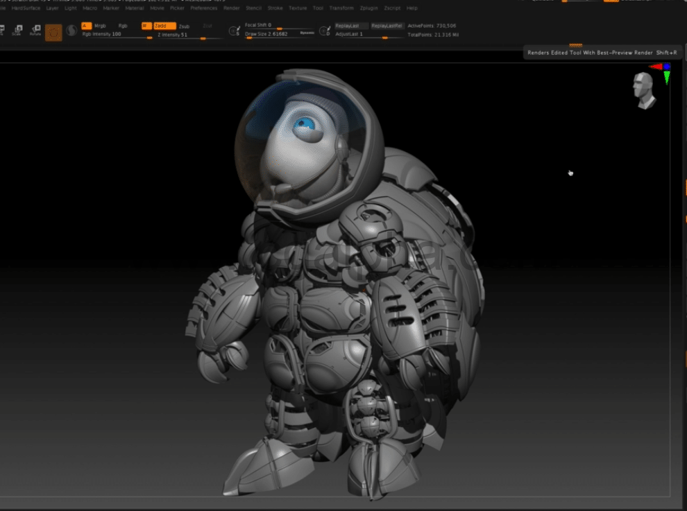 【中文字幕】硬表面雕刻从初级到高级全流程 Hard Surface Sculpting Beginner to Advance