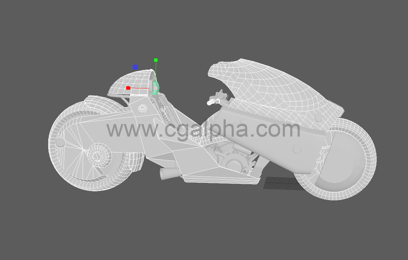科幻摩托车3D模型资产