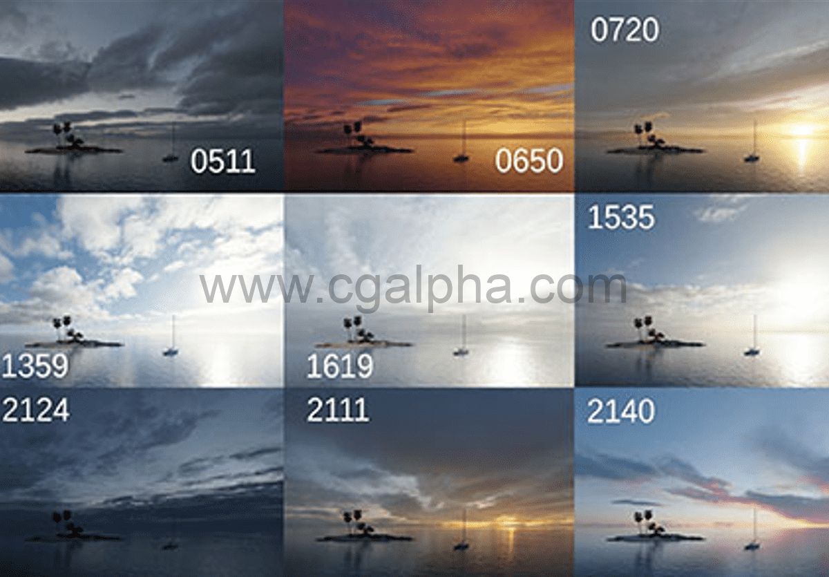 20组HDRI天空高动态14K贴图素材 PG Skies v5