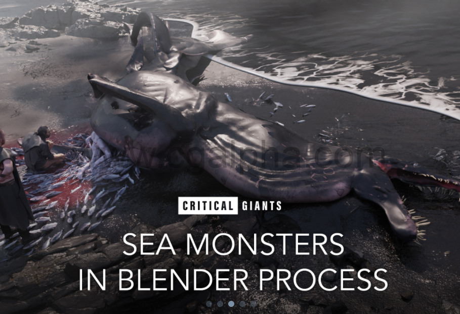 Blender教程 – 海滩海怪场景制作全流程 Sea Monsters In Blender Process