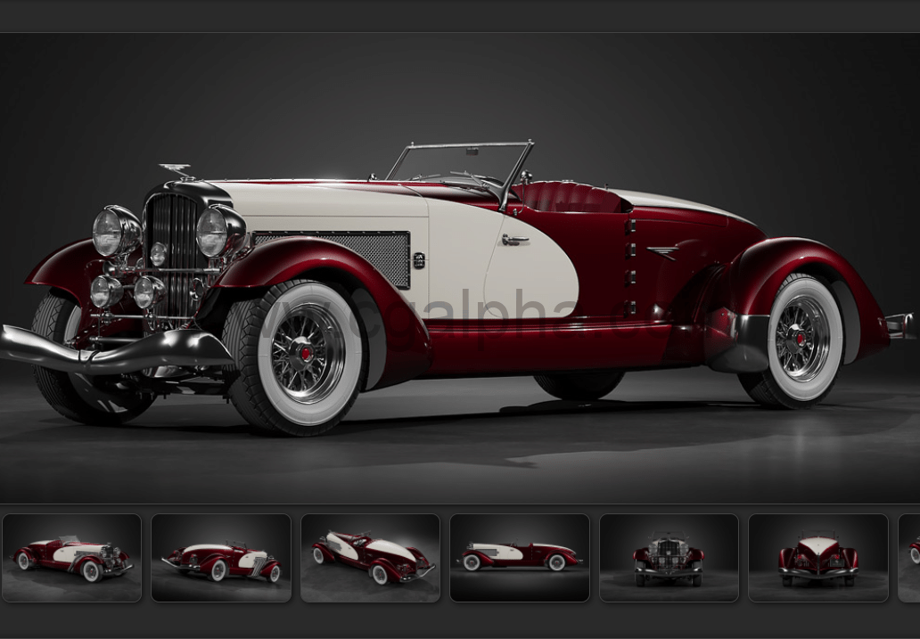 老爷车汽车3D模型1933 杜森伯格SJ跑车 Duesenberg SJ Speedster