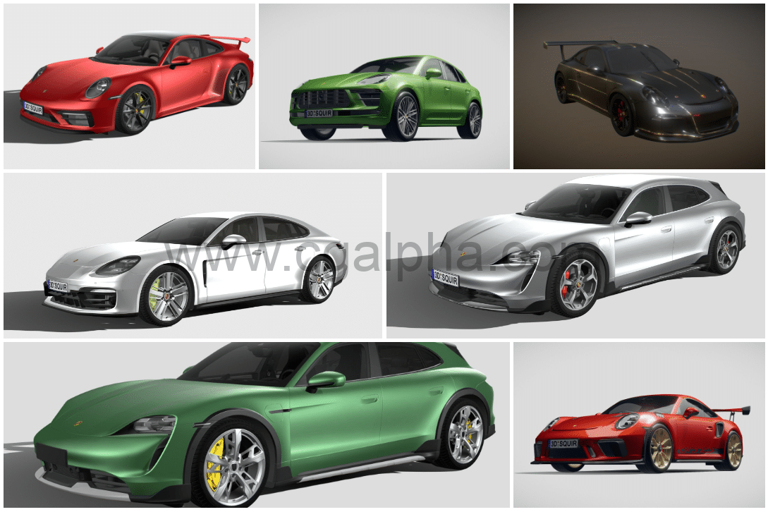 30组保时捷汽车模型系列3D模型 2013-2021 (FBX)
