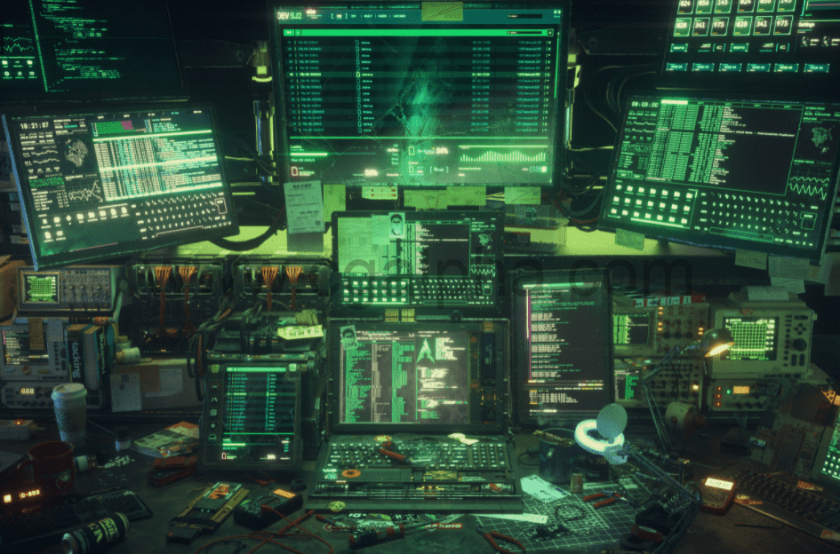 工作区场景 C4d 和 Octane 3D 模型 Hacking Workspace C4d and Octane 3D model