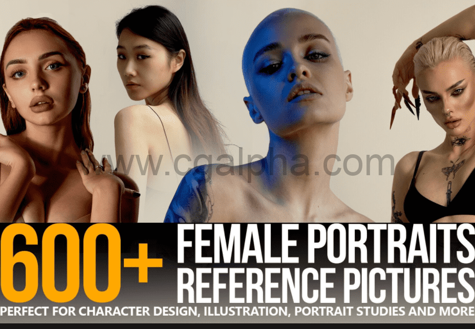 643组不同光线女性肖像造型高清参考图片