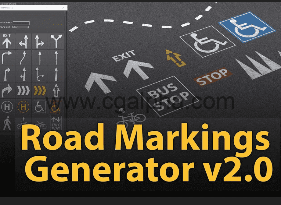 3Dmax插件 – 道路标记生成器 Road Markings Generator