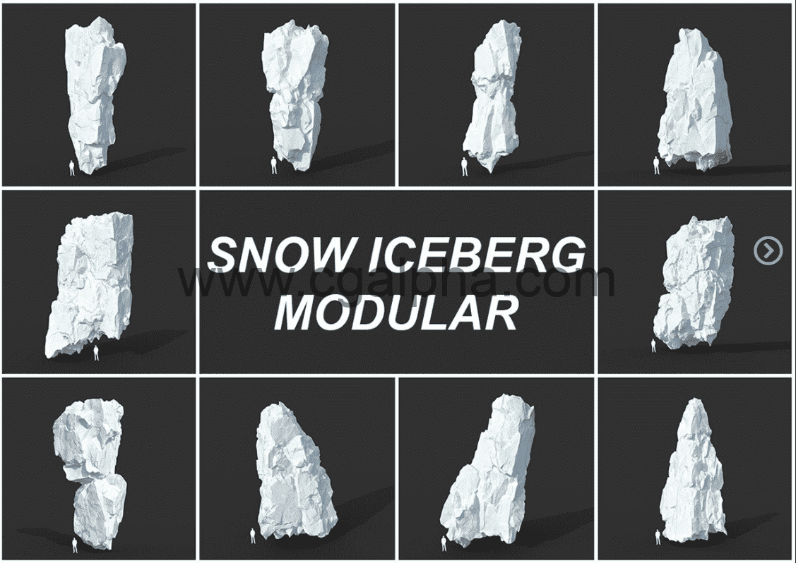 雪山冰山资产 Low poly Snow Iceberg Modular