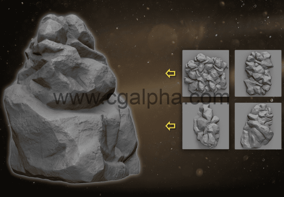 70组岩石贴图素材 Noya Rock Alphas