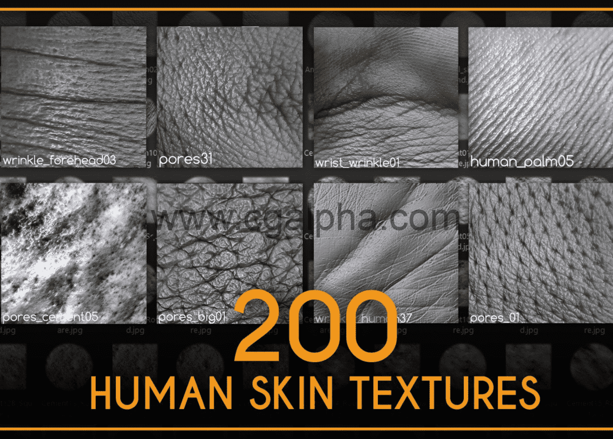 200 种人体皮肤纹理 200 Human Skin Textures