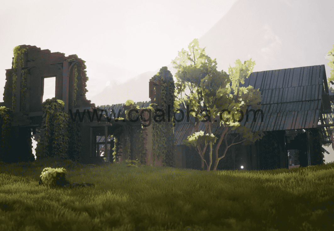 【UE4】杂草丛生的村庄建筑Modular Overgrown Village Buildings