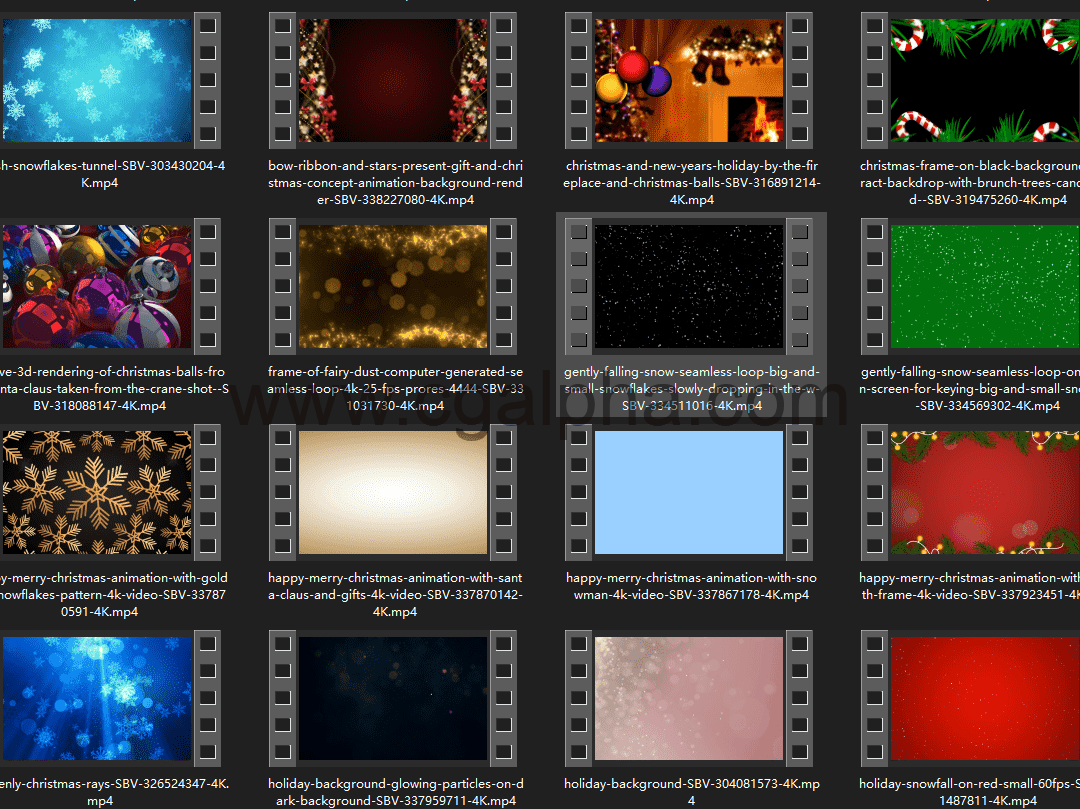 【视频素材】102组圣诞节背景动画系列