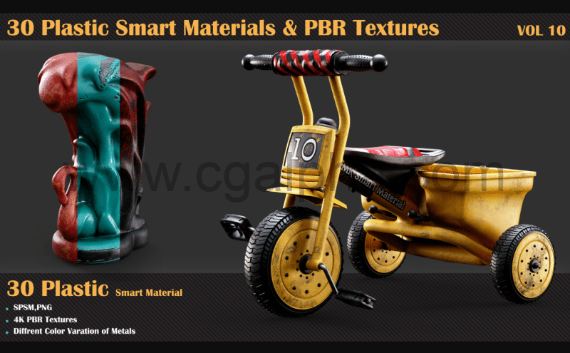 30 个塑料智能材质 30 Plastic Smart Materials & PBR Textures – VOL 10