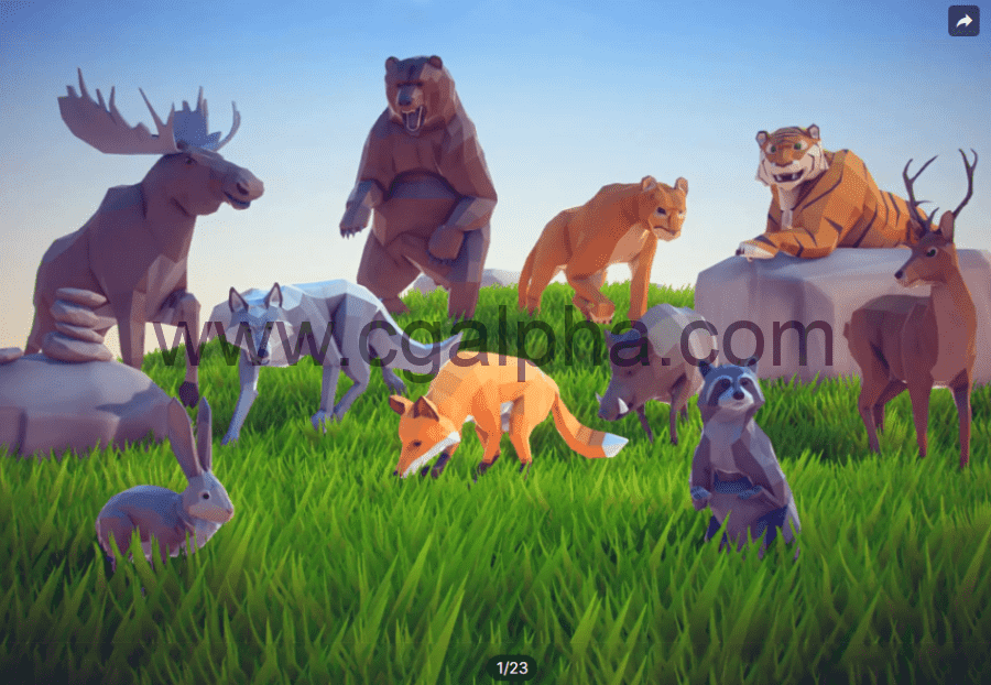 Unity – 低多边形动物森林套装 Poly Art: Animal Forest Set