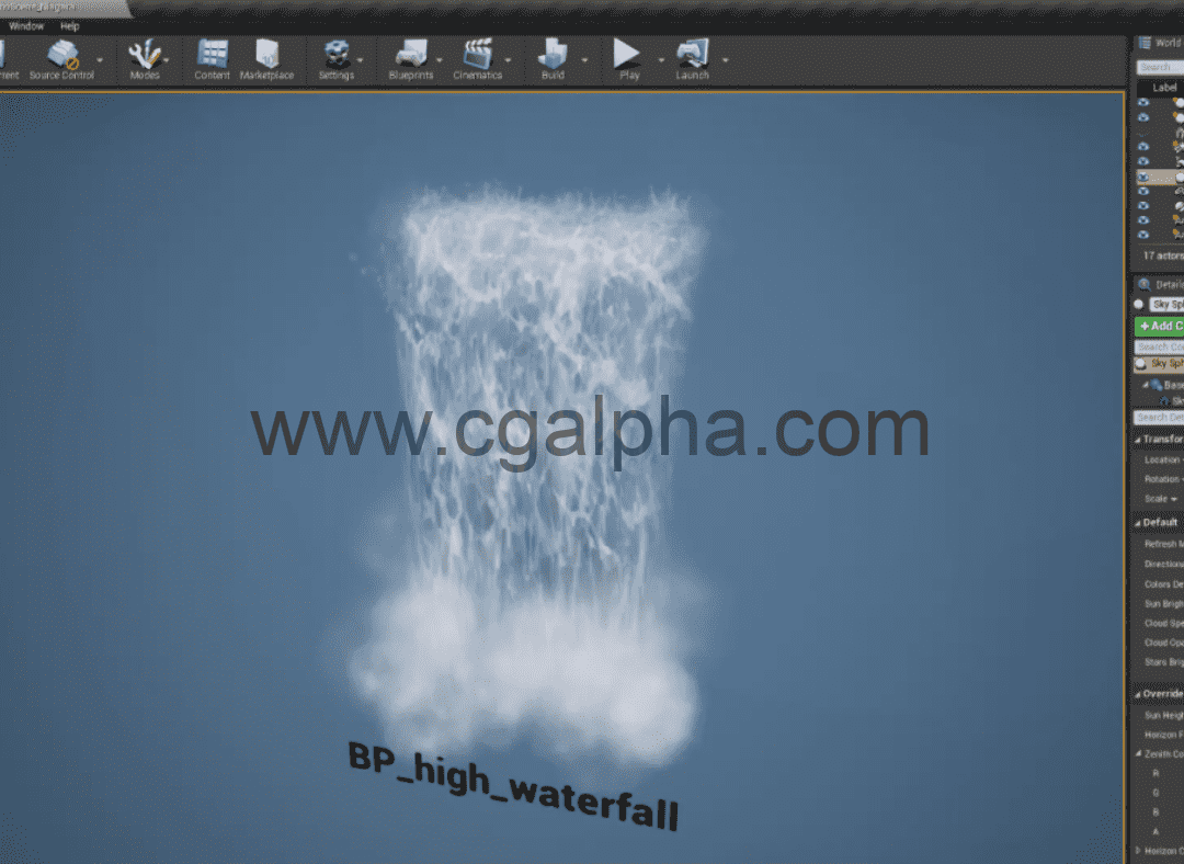 【UE4】瀑布和水元素视觉特效 Niagara Realistic Waterfall and Water Element VFX