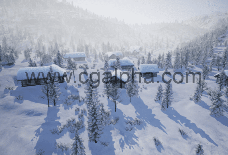 【UE4】风格化场景雪林 Low Poly Snow Forest