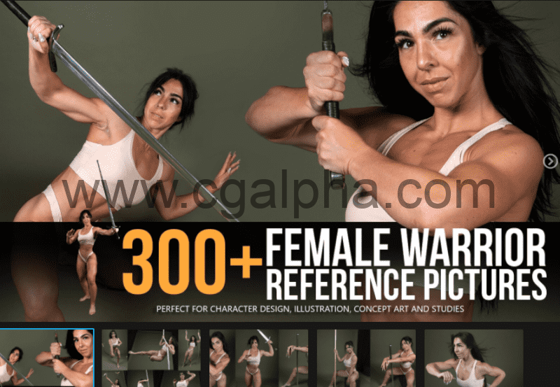 300多张女战士动态姿势参考图 Female Warrior Reference Pictures