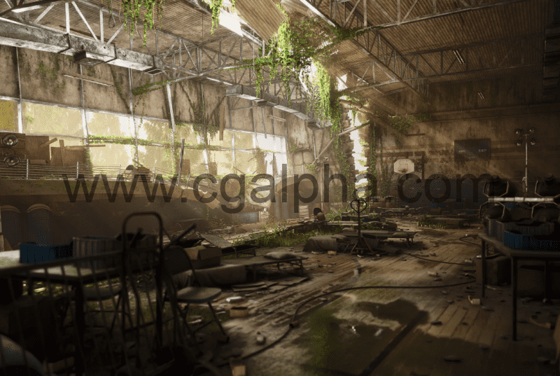 【UE4】废弃的篮球场 Abandoned Basketball Court/Gym