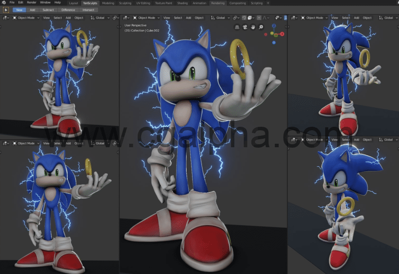 Blender教程 – Sonic 角色创作造型视频教程