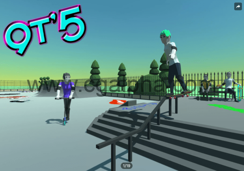 Unity – 滑板公园模型 9t5 Low Poly Skate park