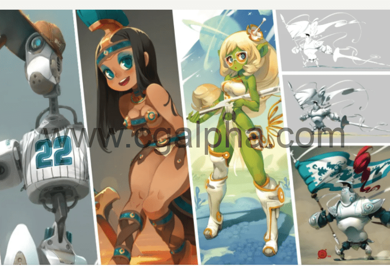 PS – 5款人物角色插图 PSD包 01