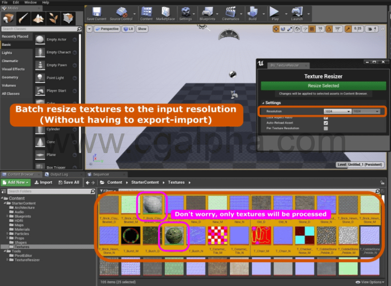 UE4插件 – 贴图调整工具 Texture Resizer Tool