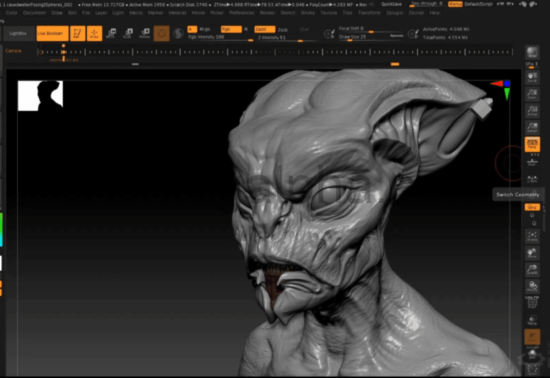 【中文字幕】Zbrush教程 – 硬表面雕刻进阶教程