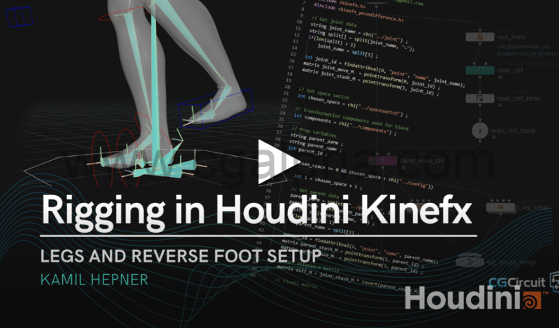 Houdini教程 – 骨骼绑定系统教程 Rigging in Houdini Kinefx