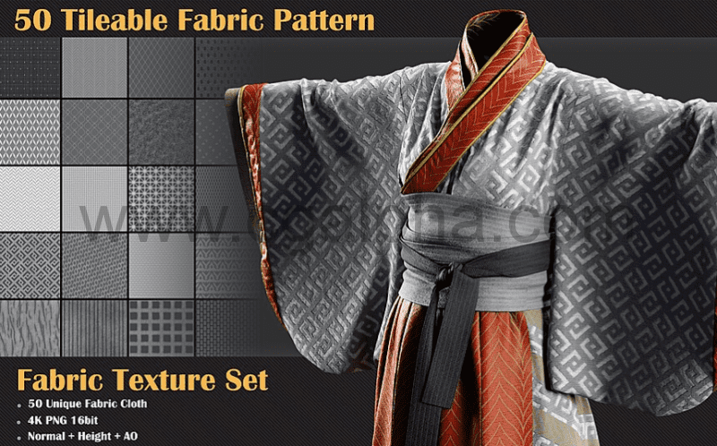 50 种平铺织物图案包 Tileable Fabric Pattern