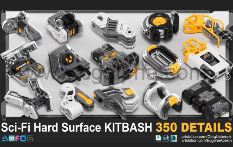 模型资产 – 350种科幻硬硬面 Sci-Fi KITBASH