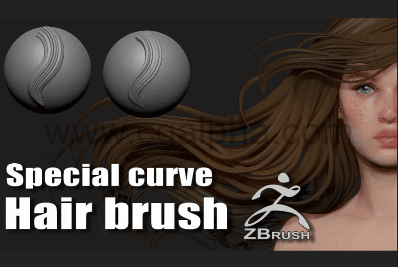 Zbrush笔刷 – 程序化头发笔刷 Special curve hair brush