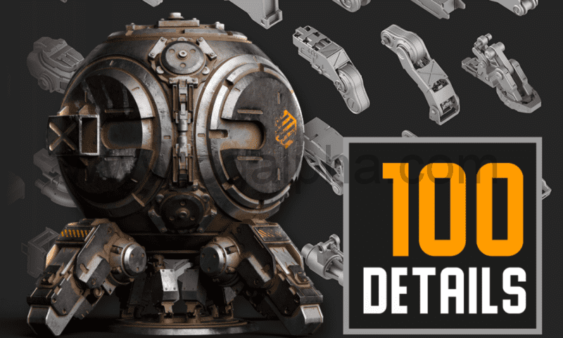 模型资产 – 100种硬表面科幻物品 hard surface kit vol.1