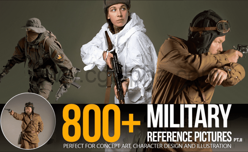 800张军事角色射击动态姿势参考素材
