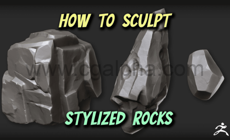 【中文字幕】Zbrush教程 – 制雕刻风格化的岩石 How to Sculpt Stylized Rocks