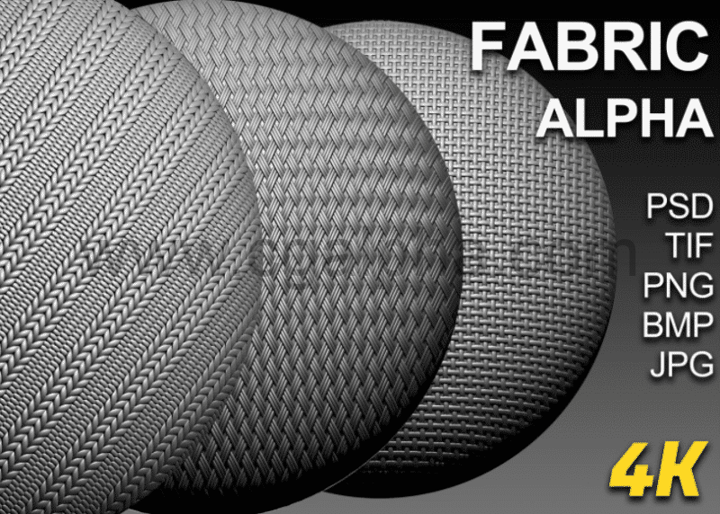 45种织物alpha贴图4K无缝贴图 45 FABRIC ALPHAS 4K (Seamless and tileable)