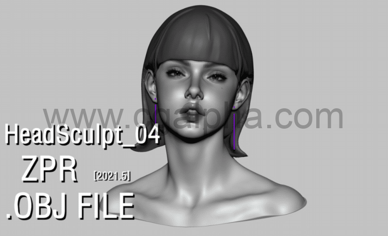 模型资产 – 女性头部模型雕刻 Head Sculpt