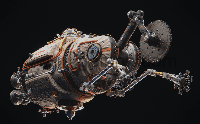 Blender场景文件航天器模型资产 URAN Spacecraft