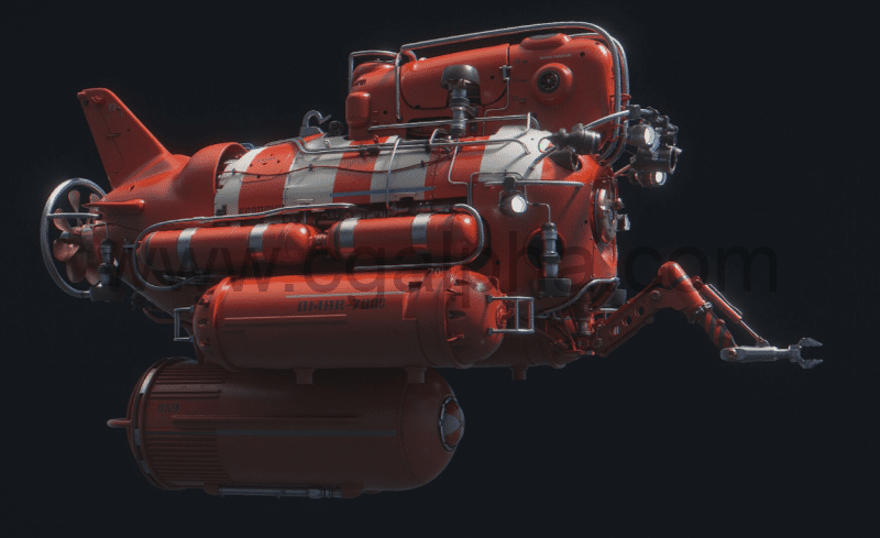 Blender场景文件潜水艇模型场景 Lobster Submersible