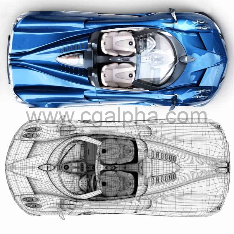 汽车模型 – 帕加尼超跑汽车3D模型 Pagani Huayra