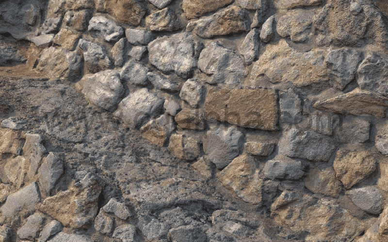 模型资产 – 扫描石头墙 Stone wall 06