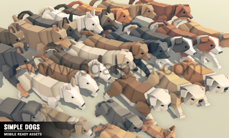 Unity – 卡通风格化动物模型 Simple Dogs Cartoon Animals