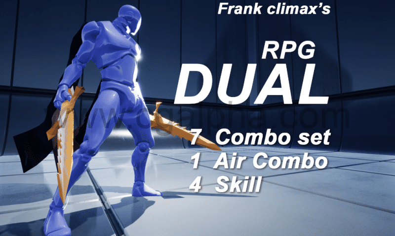 【UE4】双剑组合动画资产 Frank RPG Dual