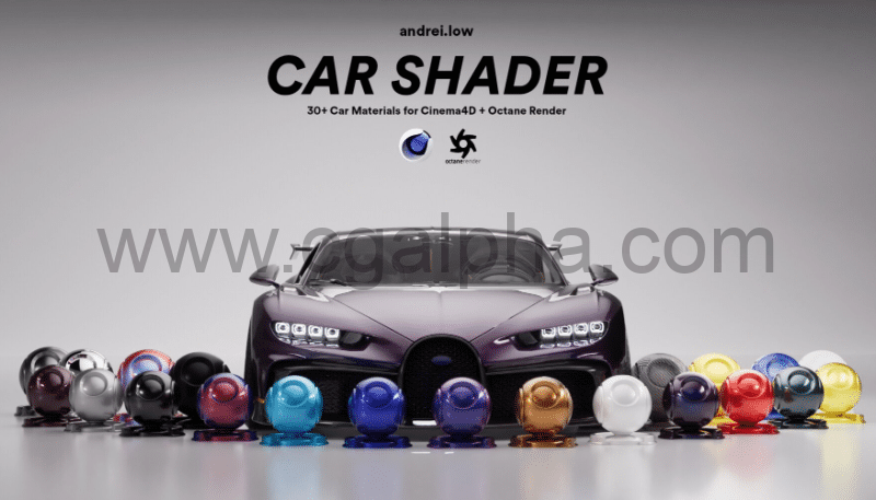 C4D汽车材质球 Car Shader (Paint & Details)