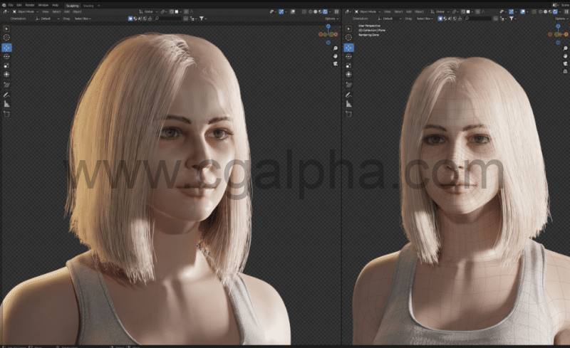 Blender角色建模全流程视频3D资产创建 女孩画像