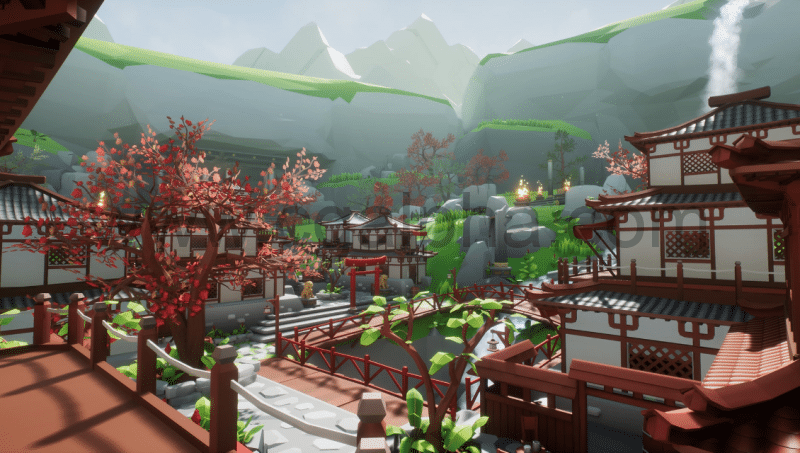 【UE4/5】风格化亚洲环境资产 Lowpoly Style Asia Environment